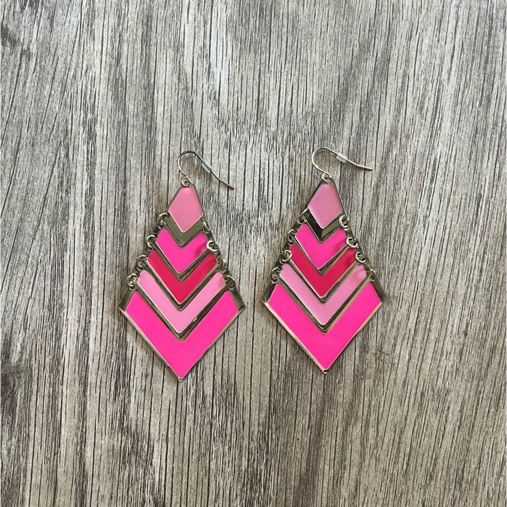 Pink Ombré Geometric Earrings